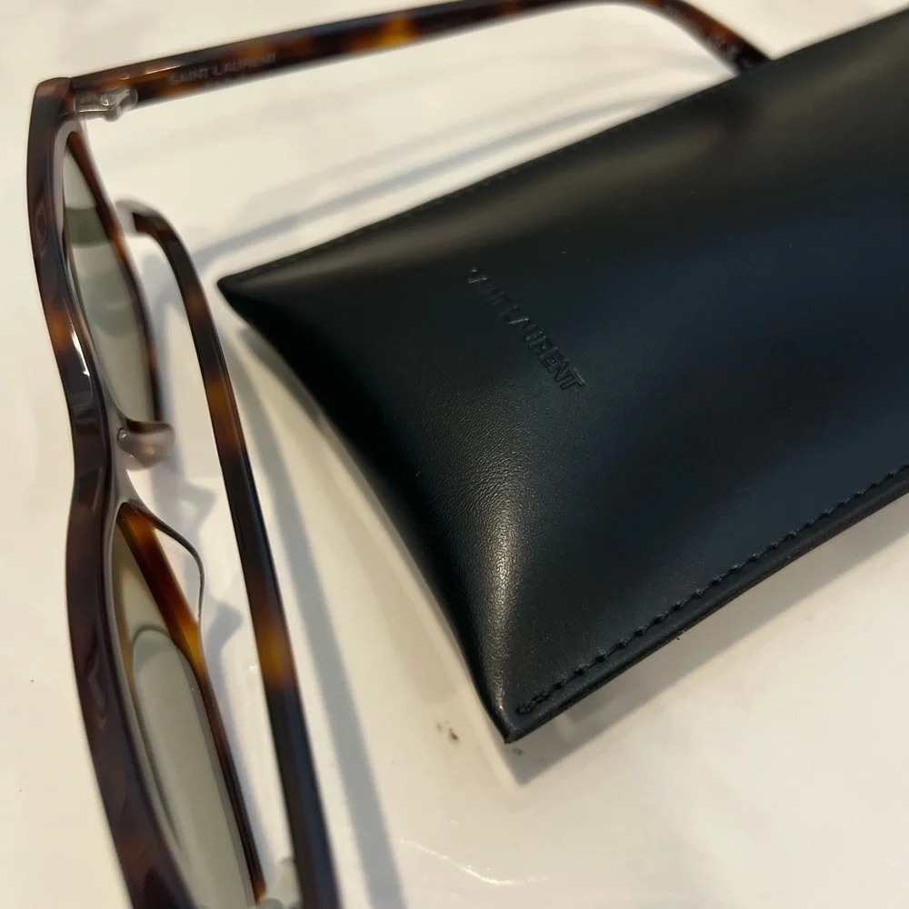 SAINT LAURENT Acetate Cat Eye Sunglasses SL 502 Tortoise NWT - Picture 4 of 8